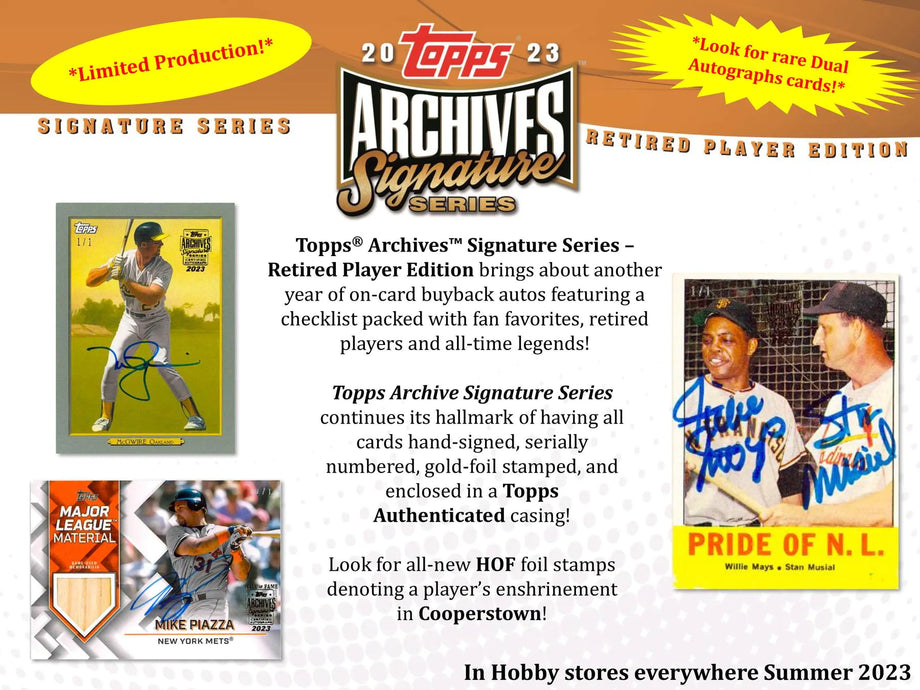 2023 Topps Archives Signature Series Retired Player Edition Baseball B –  The Ballgame