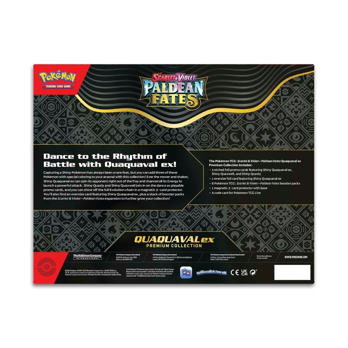 pokemon trading card game paldean fates pokemon ex premium collection Pokémon TCG: Scarlet & Violet-Paldean Fates Quaquaval ex Premium Colle – The Ballgame
