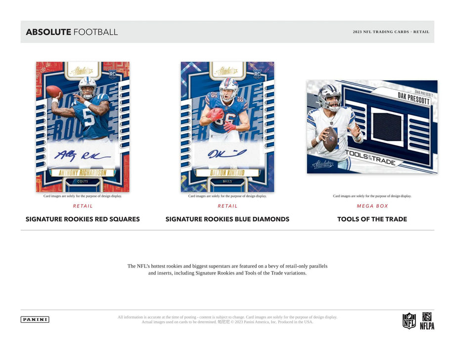 2023 Panini Absolute Football Hobby Mega Box (Teal Parallels)