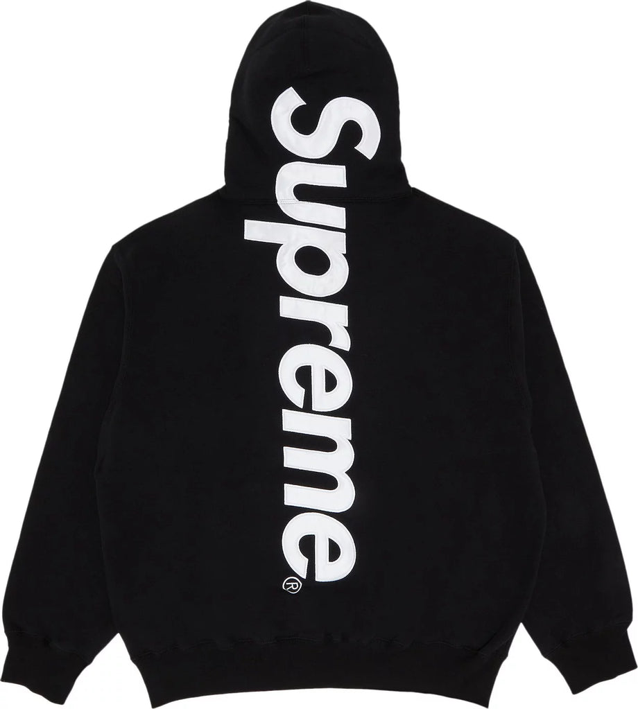 Supreme Satin Appliqué Hooded Sweatshirt 'Black – The Ballgame