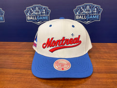 Mitchell & Ness Montreal Expos White Coop Evergreen Snapback Hat