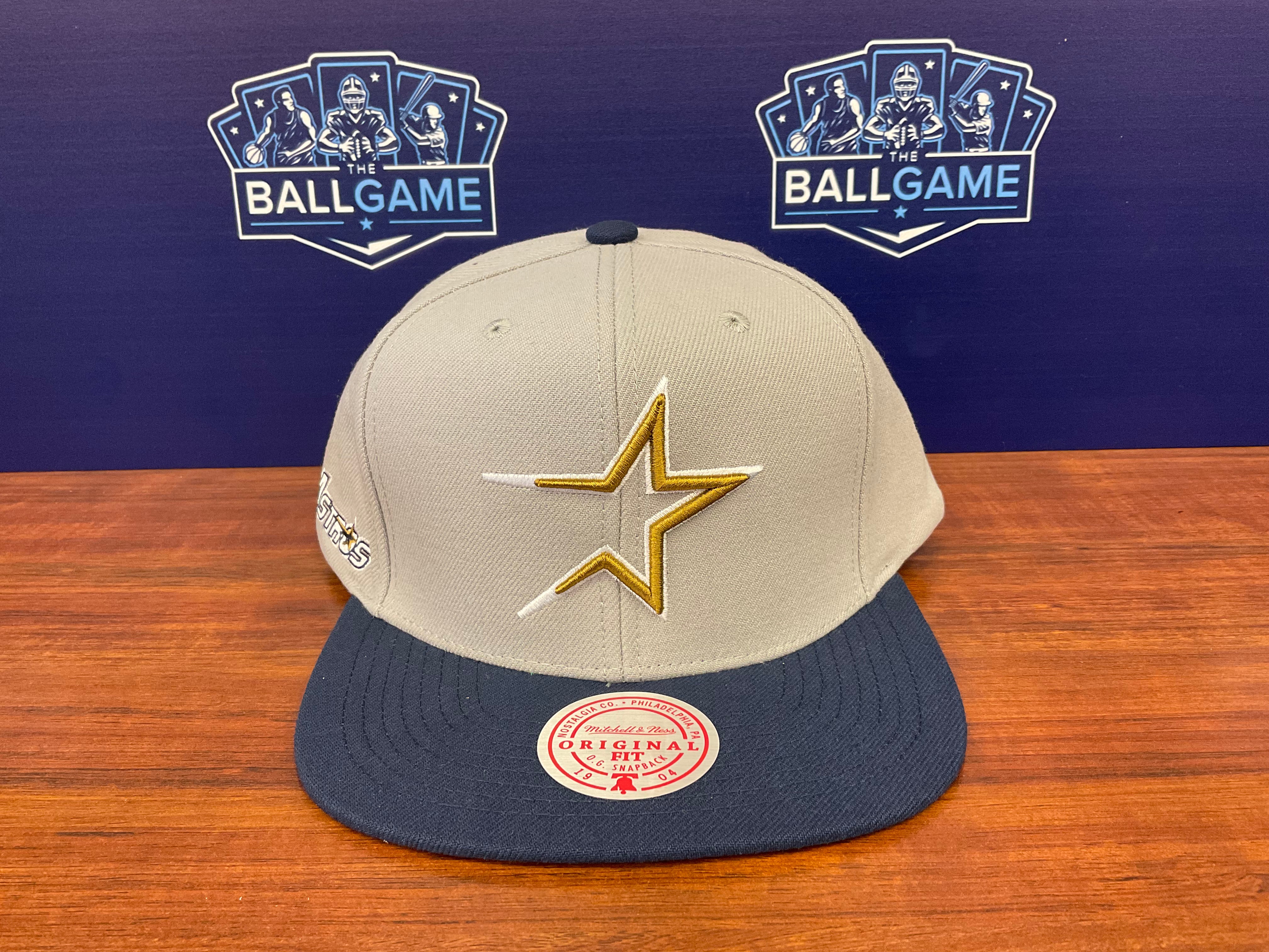Mitchell & Ness Houston Astros Coop Away Snapback Hat - Gray - One Size Each