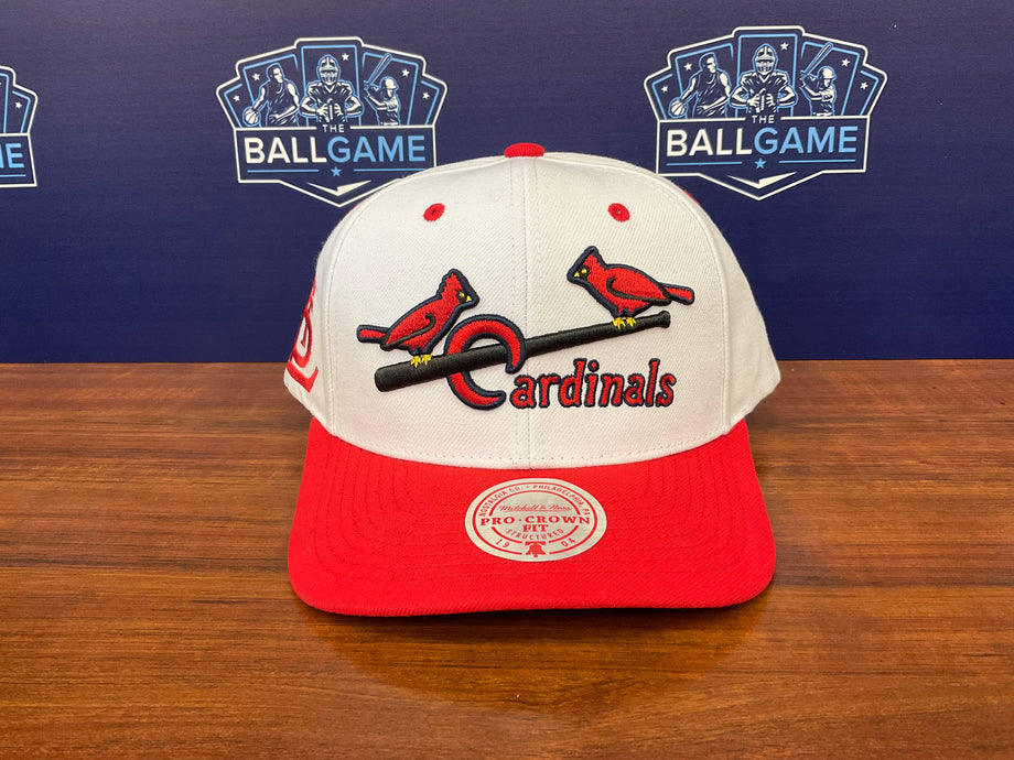 Mitchell & Ness St. Louis Cardinals White Coop Evergreen Snapback Hat