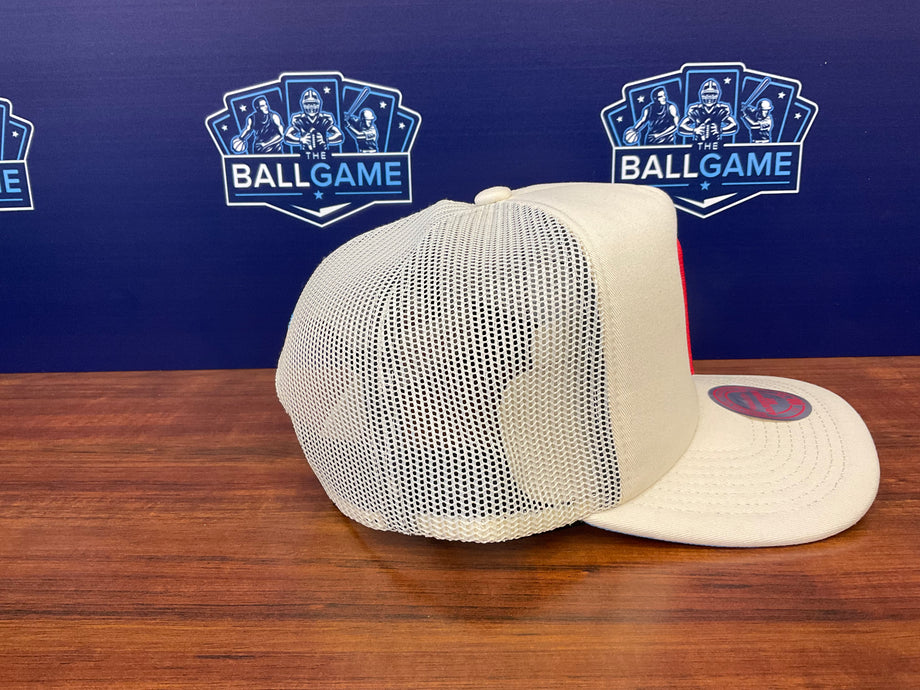 Mitchell & Ness Atlanta Braves Cooperstown MLB Evergreen Trucker Snapback  Hat Cap - Off White