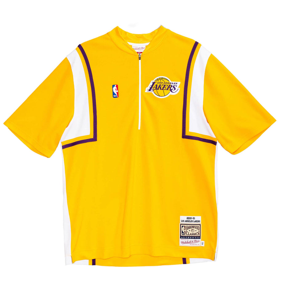 LOS ANGELES LAKERS MITCHELL AND NESS GAME WINNING SHOT MESH V-NECK JERSEY-  MENS PURPLE/YELLOW