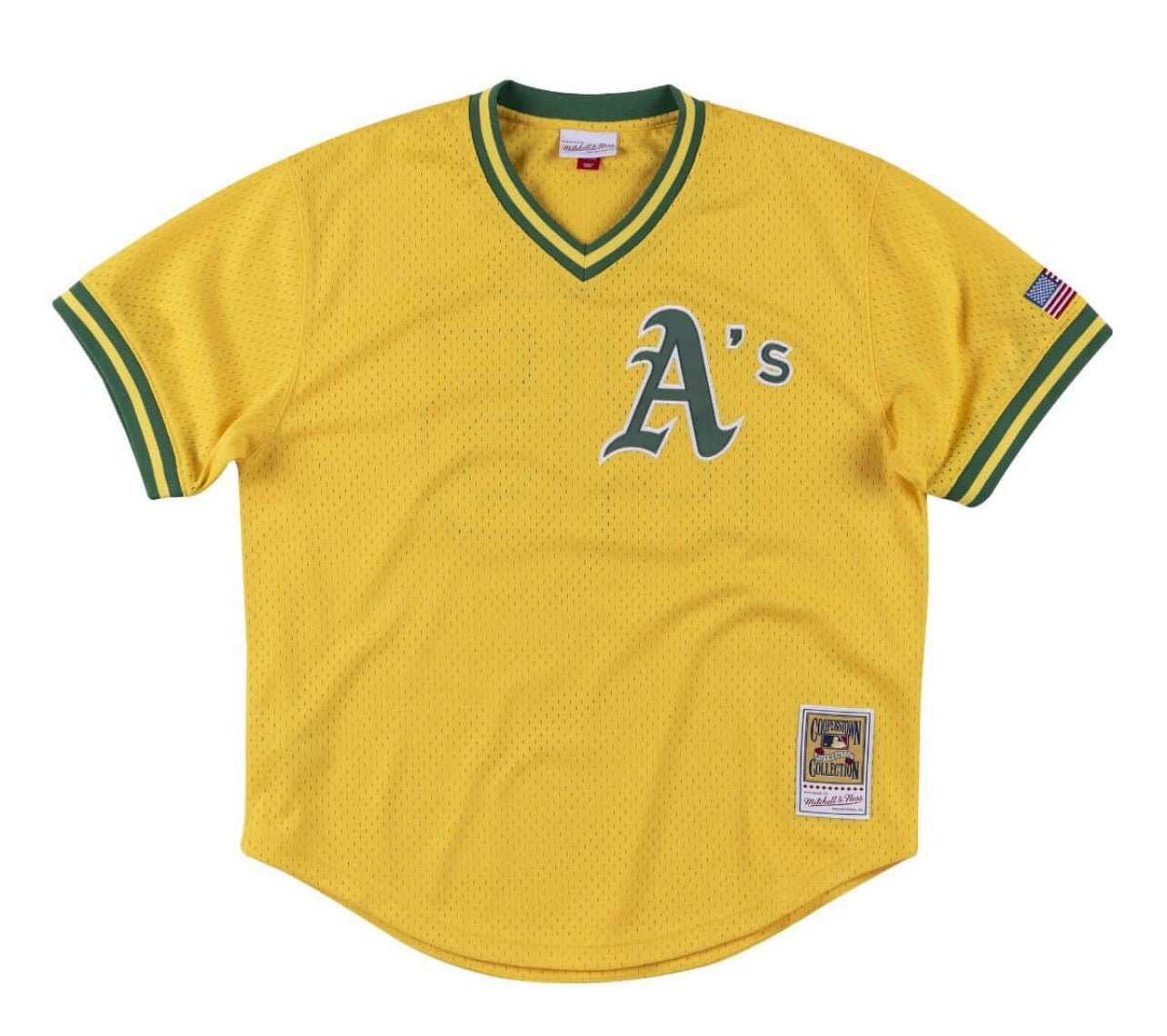 Men's Oakland Athletics Jose Canseco Mitchell & Ness Gold Cooperstown  Collection Mesh Batting Practice Jersey