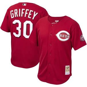 Mitchell & Ness Youth Ken Griffey Jr. Cincinnati Reds Cooperstown Collection Batting Practice Jersey - Red