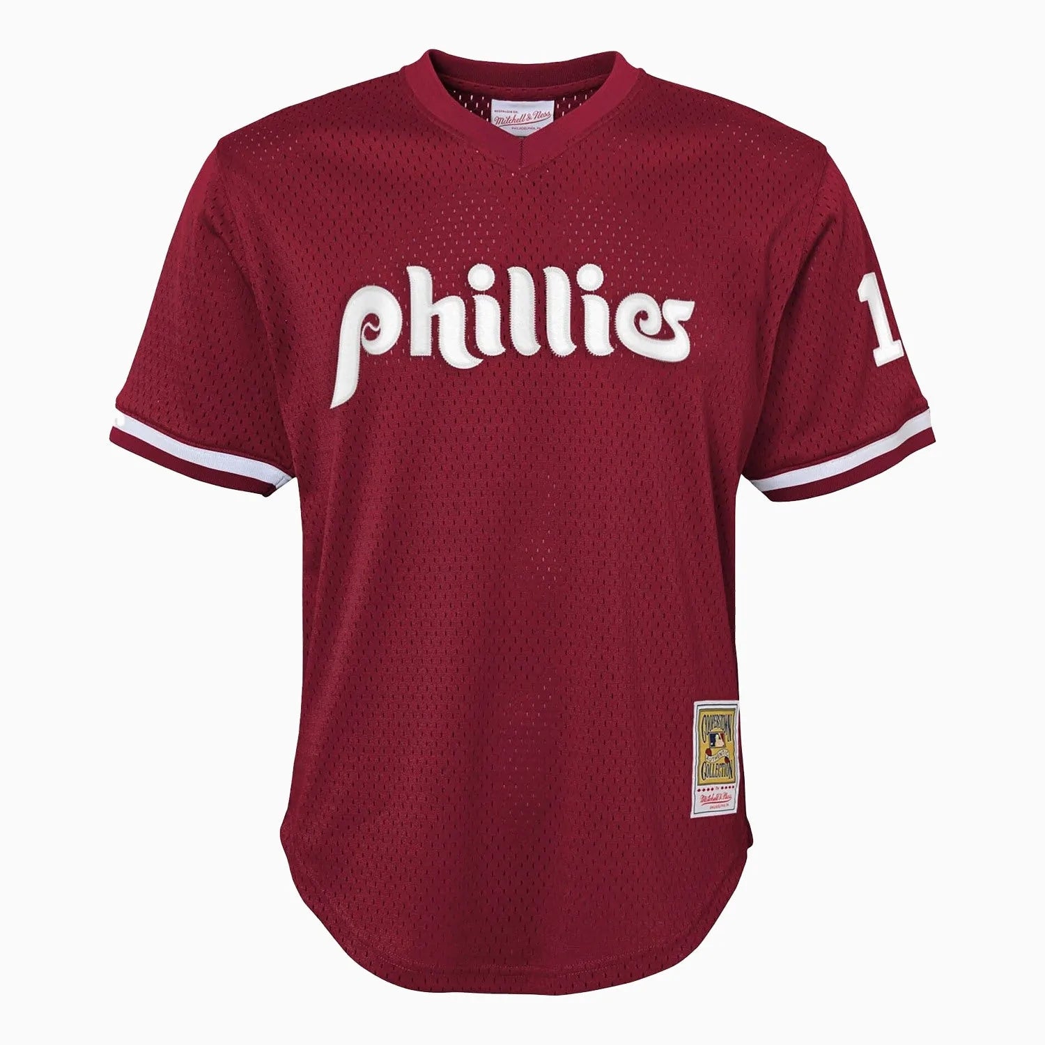 Youth Mitchell & Ness Lenny Dykstra Burgundy Philadelphia Phillies  Cooperstown Collection Mesh Batting Practice Jersey