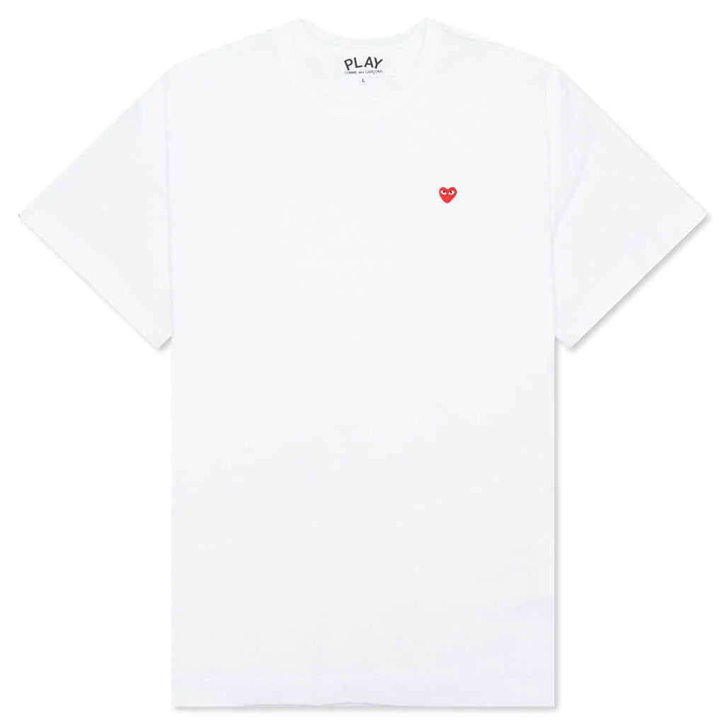 COMME DES GARCONS PLAY SMALL RED HEART T-SHIRT - WHITE
