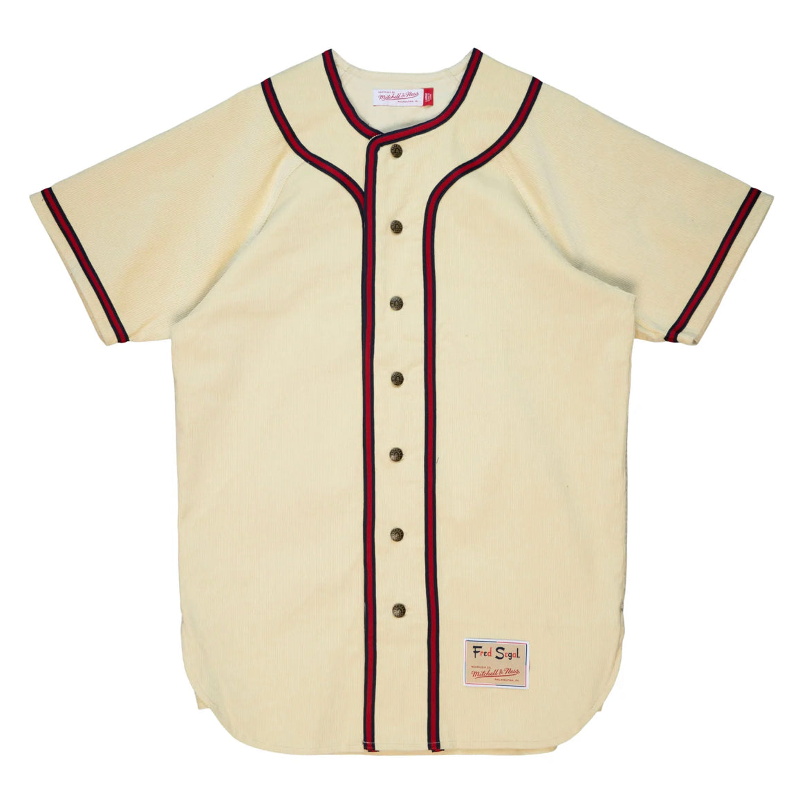 Mitchell and Ness Branded Fred Segal Corduroy Baseball Jersey, 2XL